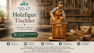 Holzfigur Tischler in traditioneller Werkstatt – detailreiche Geschenkidee für Schreiner und Handwerker