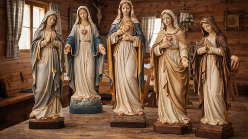 Madonnenstatuen in einem alpinen Raum