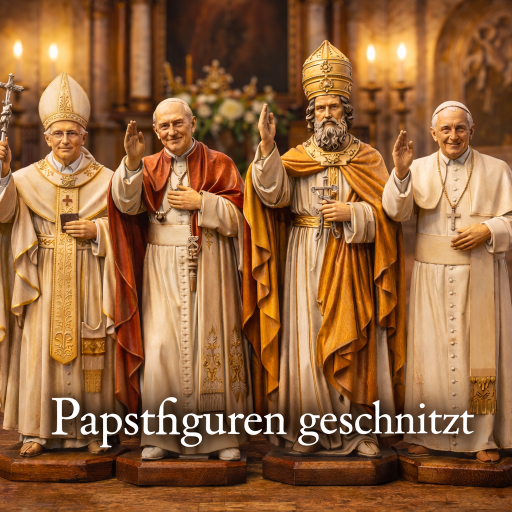 Papstfiguren aus Holz – holzgeschnitzte Heiligenfiguren