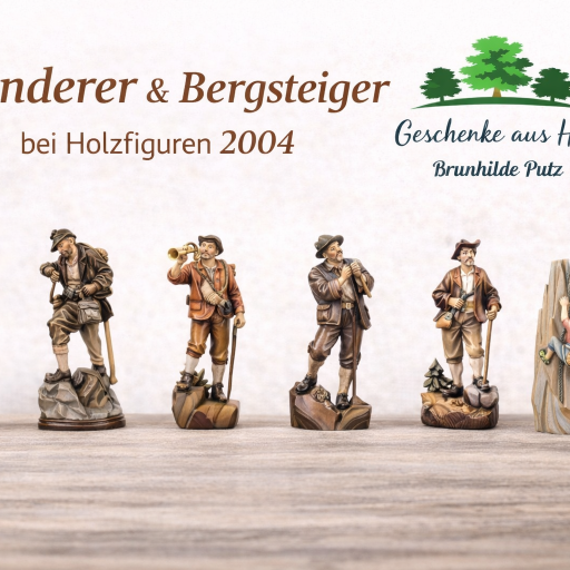 wanderer bergsteiger holzfiguren geschnitzt natur